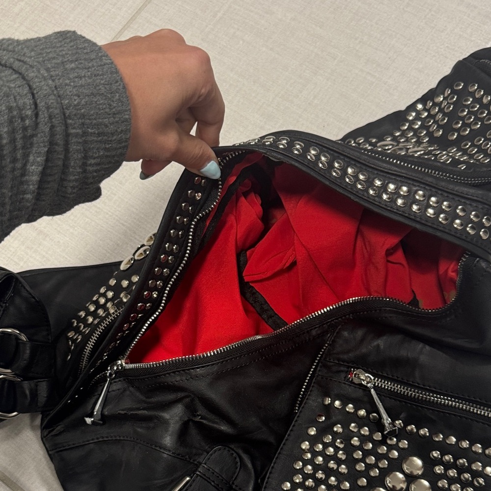 Black Studded Crossbody Bag - Picture 7 of 12